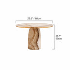 Sculptural Marble Side Table Series, Clover or Round Nested Accent Pair