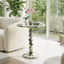 Sculptural Marble Side Table With Orb Column Base for Sofa Corners