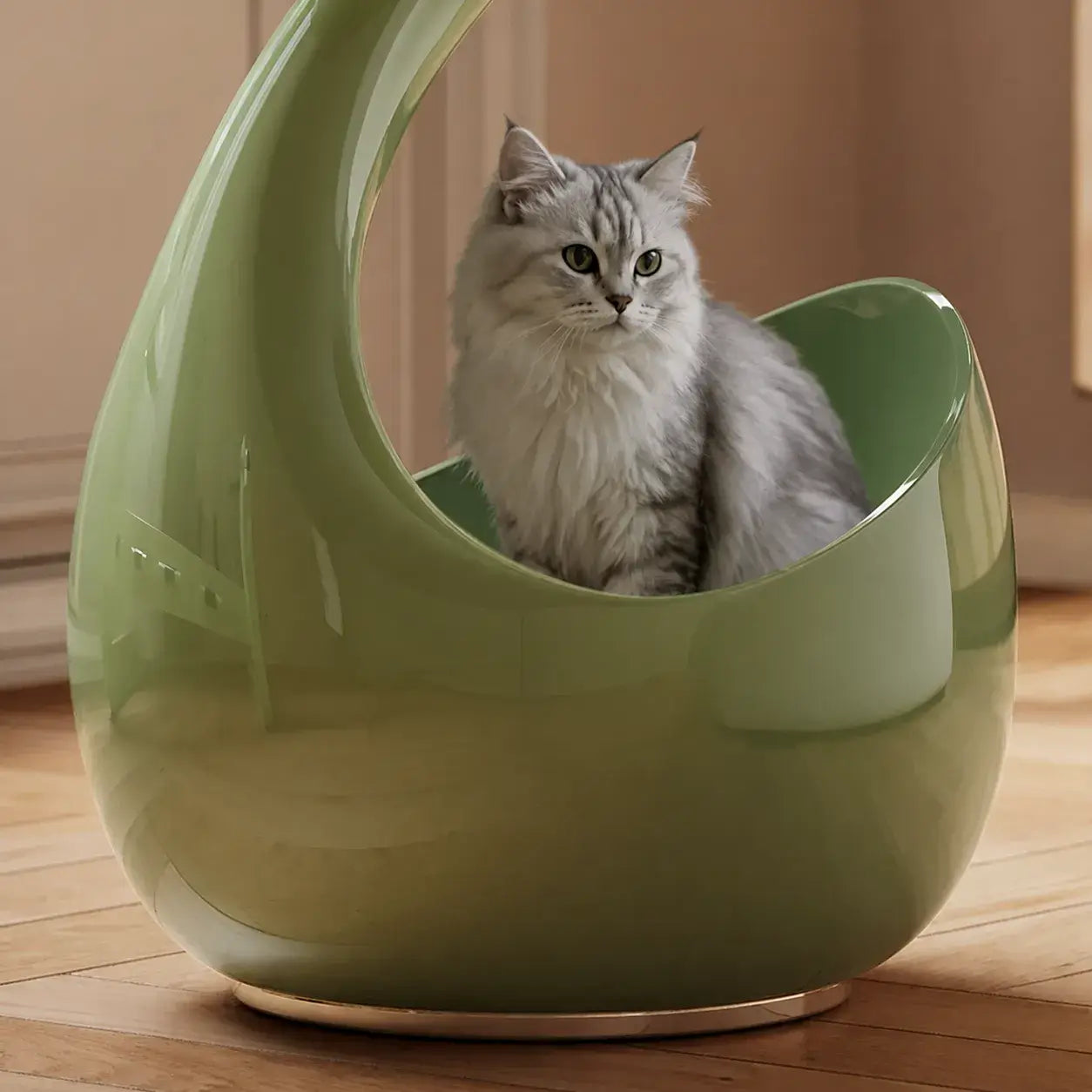 Sculptural Matcha Lacquer Multifunctional Pet-Friendly Side Table