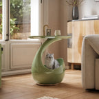 Sculptural Matcha Lacquer Multifunctional Pet-Friendly Side Table Main Product Image