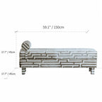Sculptural Maze Bench in Gray and White with Wrapped Silhouette