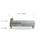 Sculptural Maze Bench in Gray and White with Wrapped Silhouette Dimensions