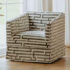 Sculptural Maze Velvet Accent Chair with Low Profile Retro Form
