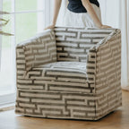 Sculptural Maze Velvet Accent Chair with Low Profile Retro Form