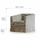 Sculptural Maze Velvet Accent Chair with Low Profile Retro Form Dimensions