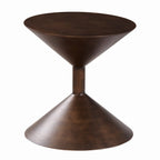 Sculptural Metal Hourglass End and Side Table in Matte Black or Antique Bronze
