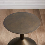 Sculptural Metal Hourglass End and Side Table in Matte Black or Antique Bronze