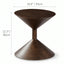 Sculptural Metal Hourglass End and Side Table in Matte Black or Antique Bronze Dimensions