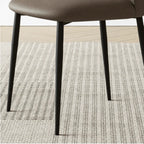 Sculptural Microfiber Leather Dining Chair Series with Curved Back