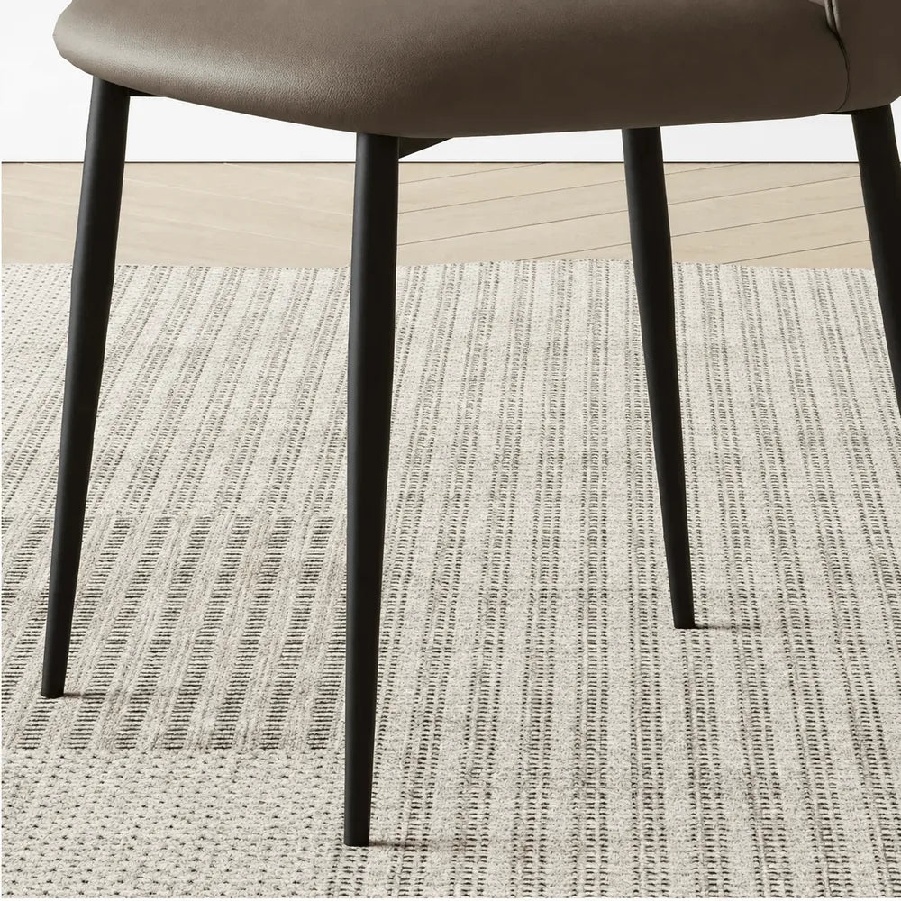 Sculptural Microfiber Leather Dining Chair Series with Curved Back