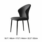Sculptural Microfiber Leather Dining Chair Series with Curved Back
