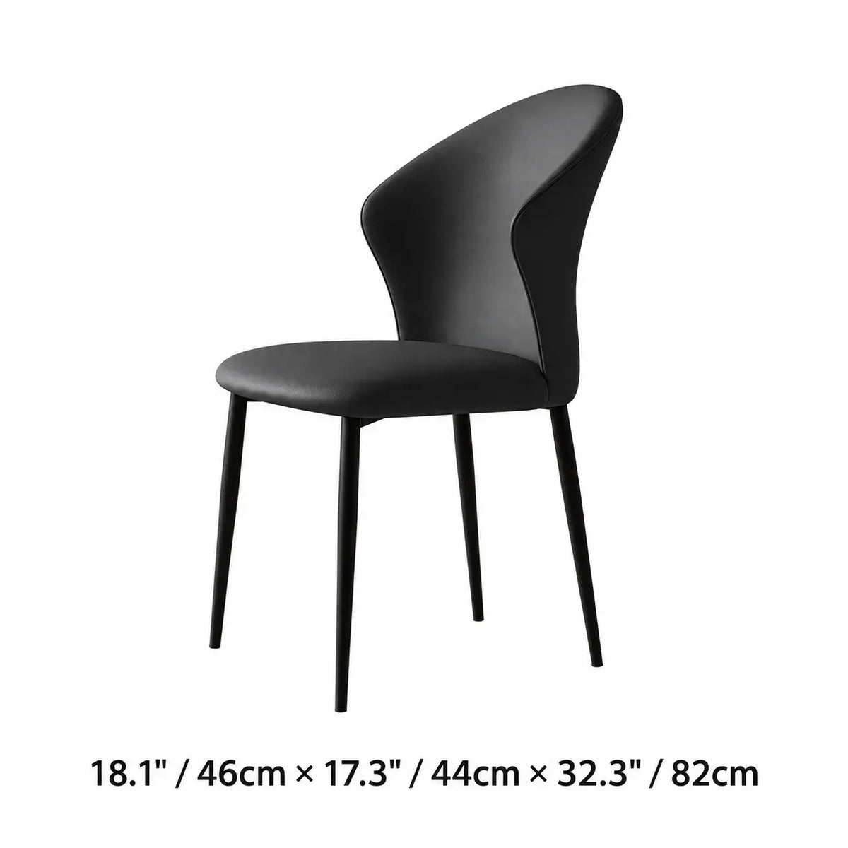 Sculptural Microfiber Leather Dining Chair Series with Curved Back