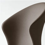 Sculptural Microfiber Leather Dining Chair Series with Curved Back
