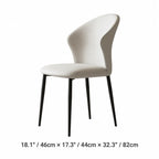 Sculptural Microfiber Leather Dining Chair Series with Curved Back