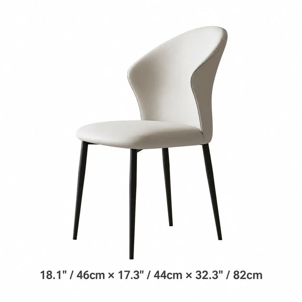 Sculptural Microfiber Leather Dining Chair Series with Curved Back
