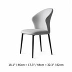 Sculptural Microfiber Leather Dining Chair Series with Curved Back