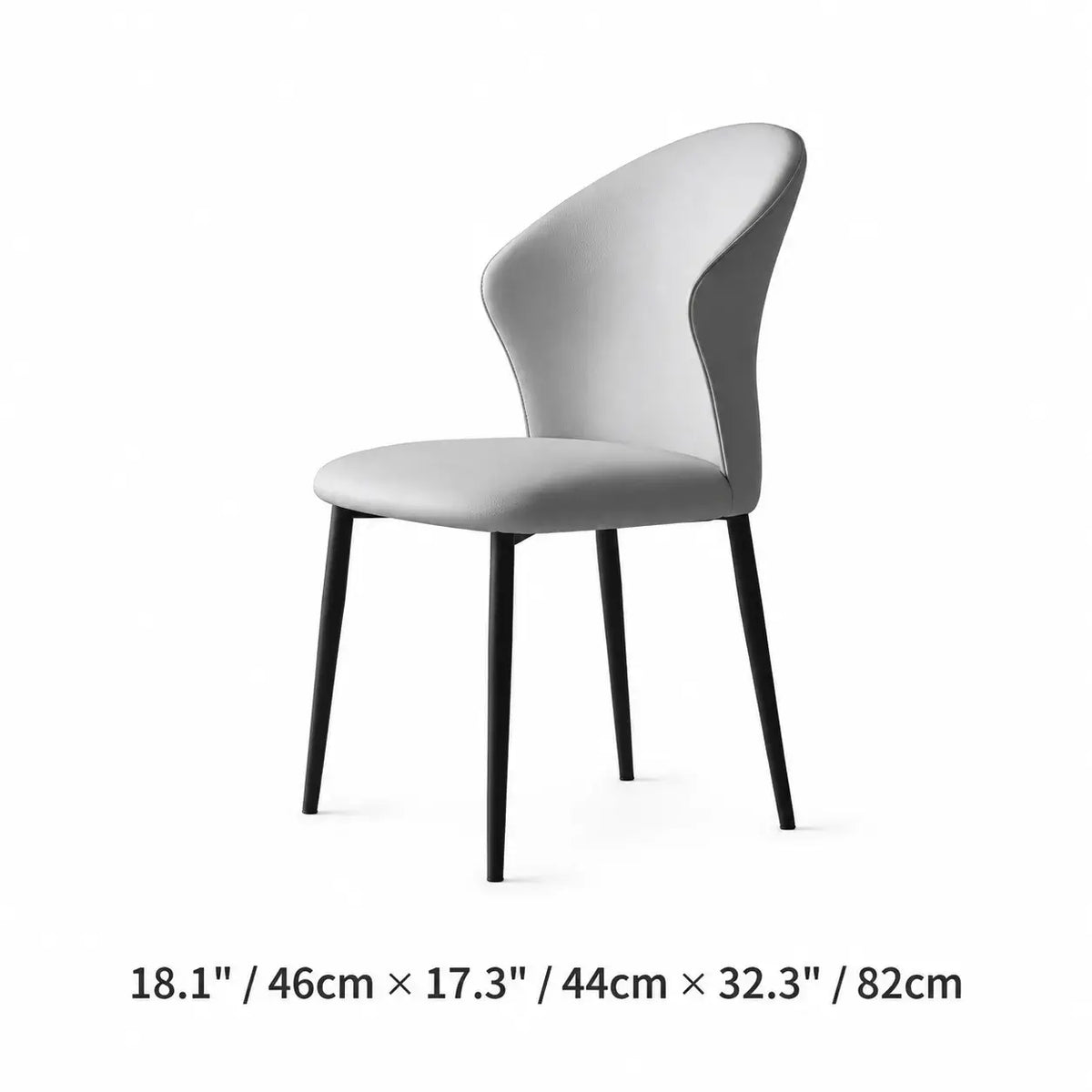 Sculptural Microfiber Leather Dining Chair Series with Curved Back