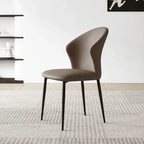 Sculptural Microfiber Leather Dining Chair Series with Curved Back Main Product Image