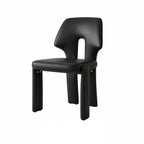 Sculptural Microfiber Leather Dining Chair Series With Cutout Back