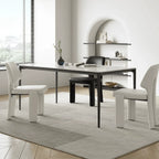 Sculptural Microfiber Leather Dining Chair Series With Cutout Back