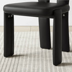 Sculptural Microfiber Leather Dining Chair Series With Cutout Back