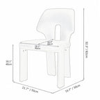 Sculptural Microfiber Leather Dining Chair Series With Cutout Back Dimensions