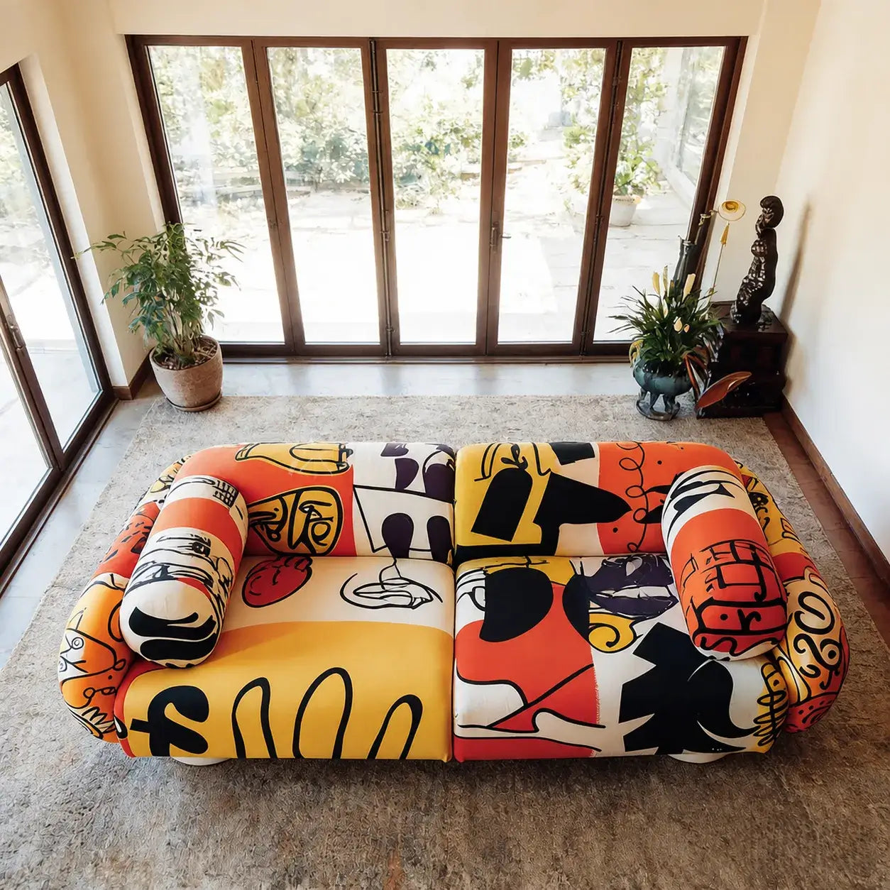 Sculptural Modular Graffiti Sofa With Rounded Silhouette for Open Living Spaces
