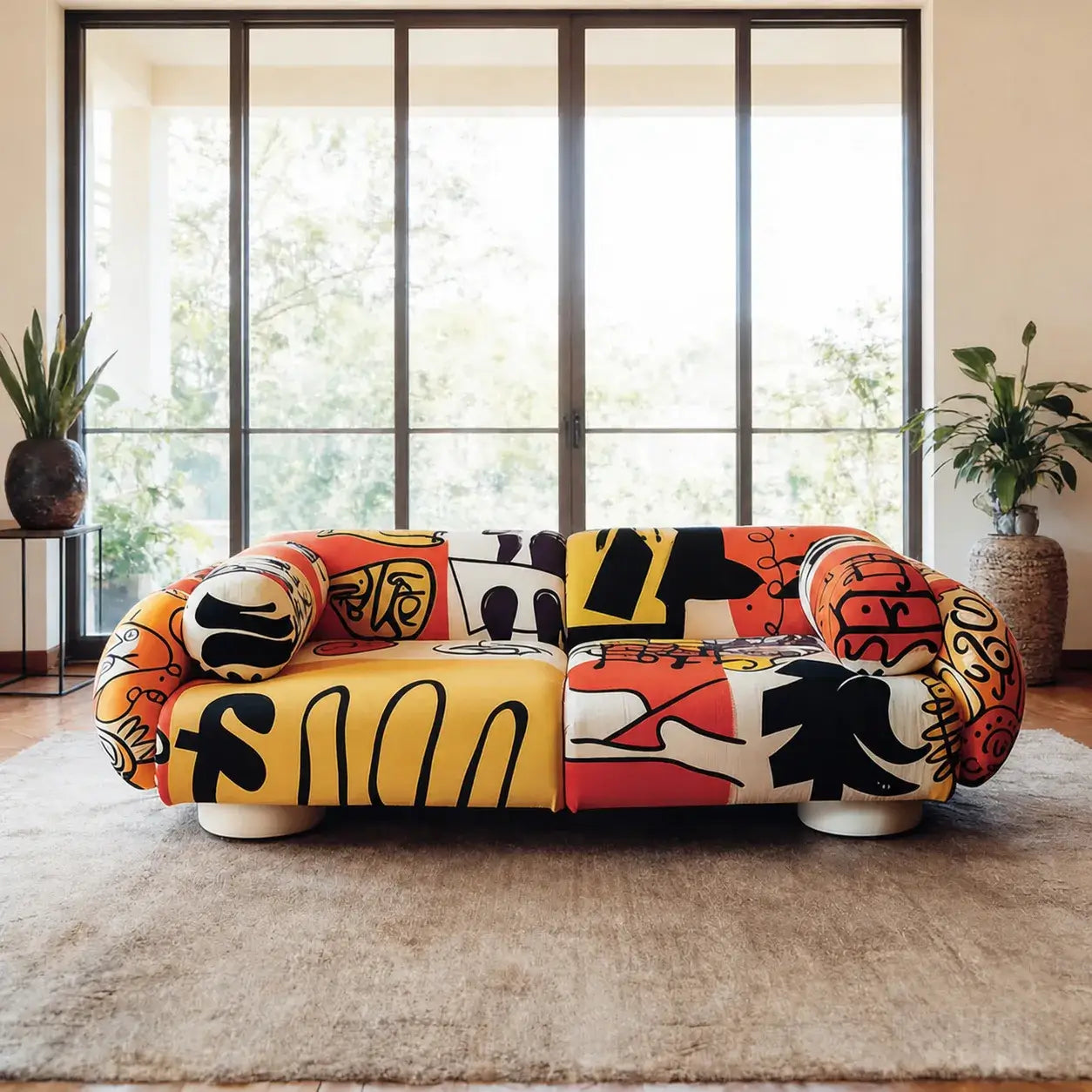 Sculptural Modular Graffiti Sofa With Rounded Silhouette for Open Living Spaces Main Product Image