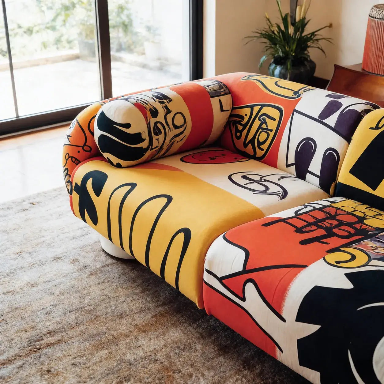 Sculptural Modular Graffiti Sofa With Rounded Silhouette for Open Living Spaces