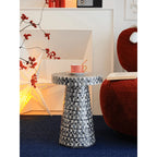 Sculptural Mosaic Mother of Pearl Side Table for Sofa and Reading Nooks