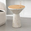Sculptural Mother of Pearl Side Table with Gold Leaf Edge, Cream Accent