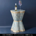 Sculptural Mother of Pearl Side Table with Handlaid Shell Mosaic