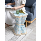 Sculptural Mother of Pearl Side Table with Handlaid Shell Mosaic