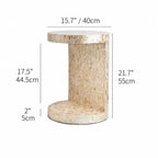 Sculptural Mother of Pearl Side Table With Open Storage Niche Dimensions