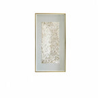 Sculptural Mother of Pearl Wall Art with Gold Frame for Entryway