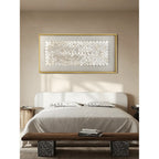 Sculptural Mother of Pearl Wall Art with Gold Frame for Entryway