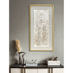 Sculptural Mother of Pearl Wall Art with Gold Frame for Entryway Main Product Image