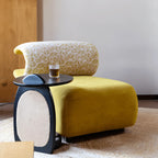 Sculptural Multifunctional Pet-Friendly Accent Chair with Arched Cat Nook