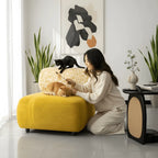 Sculptural Multifunctional Pet-Friendly Accent Chair with Arched Cat Nook