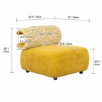 Sculptural Multifunctional Pet-Friendly Accent Chair with Arched Cat Nook Dimensions