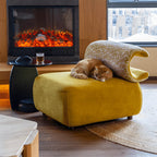 Sculptural Multifunctional Pet-Friendly Accent Chair with Arched Cat Nook Main Product Image