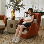 Sculptural Multifunctional Pet-Friendly Accent Chair With Cozy Built-In Pet Nook