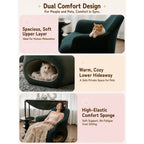 Sculptural Multifunctional Pet-Friendly Accent Chair with Cozy Cat Nook