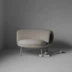 Sculptural Multifunctional Pet-Friendly Accent Chair with Curved Cocoon Form