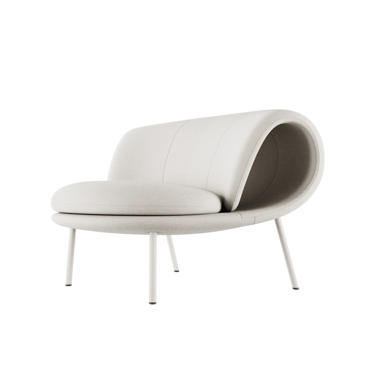 Sculptural Multifunctional Pet-Friendly Accent Chair with Curved Cocoon Form