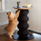 Sculptural Multifunctional Pet-Friendly Side Table With Cat Scratcher