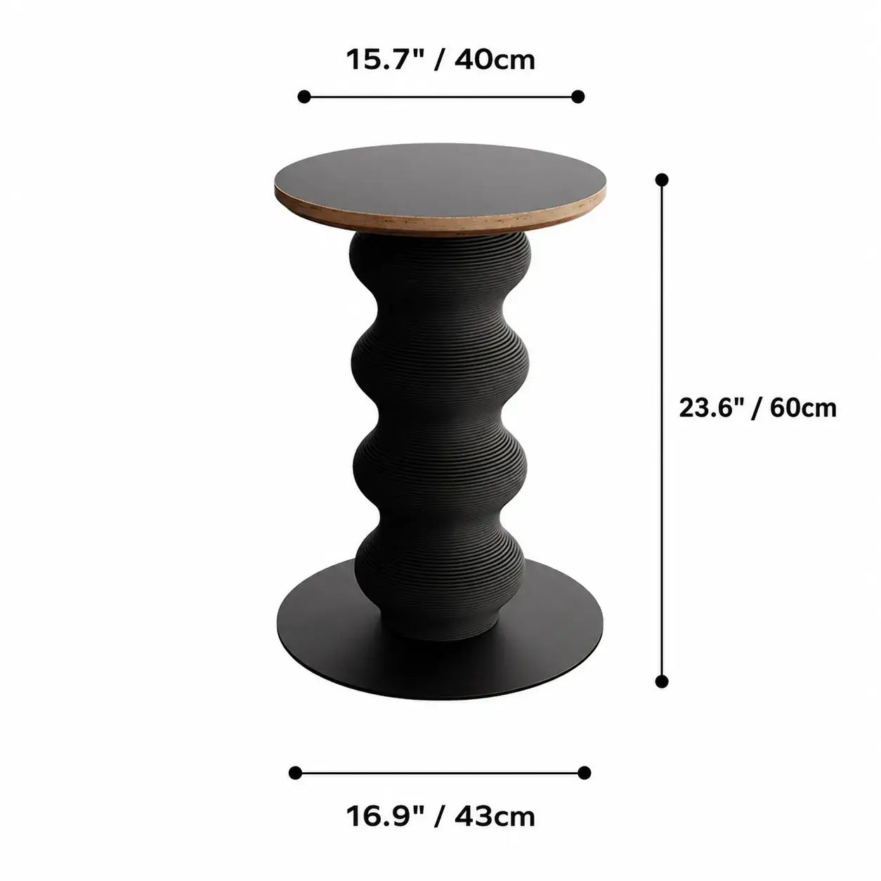 Sculptural Multifunctional Pet-Friendly Side Table With Cat Scratcher Dimensions