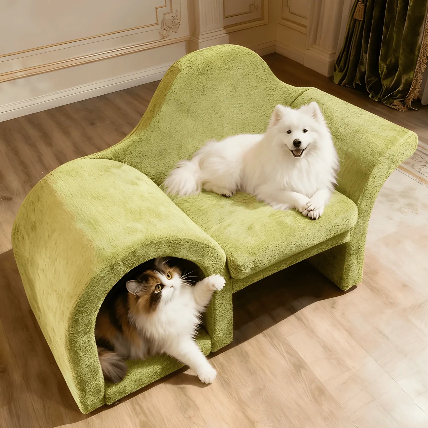 Sculptural Multifunctional Pet-Friendly Sofa with Arched Nook and Plush Comfort Secondary image