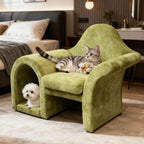 Sculptural Multifunctional Pet-Friendly Sofa with Arched Nook and Plush Comfort