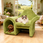 Sculptural Multifunctional Pet-Friendly Sofa with Arched Nook and Plush Comfort